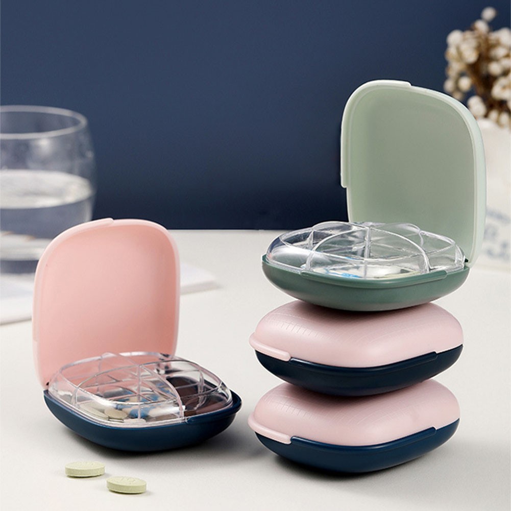 2022 New Design Pill Case Portable 4 Grids Nordic Pill Box Tablet Medicine Storage Holder Splitter Organizer Container