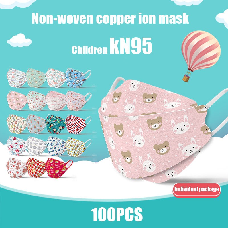 50/200pcs KN95 Disposable Face Mask Printed Children Virus Cartoon Pattern Cute Mask Anti-Dust Protective Christmas Mascarilla