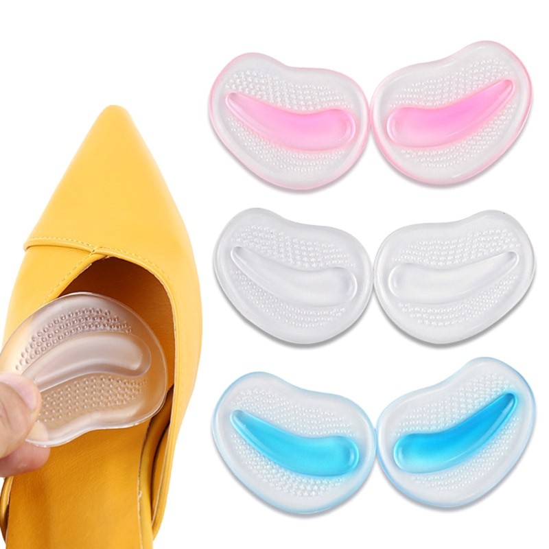 D2TA 1 Pair High Heel Soft Silicone Gel Cushions Anti-Slip Insoles Forefoot Shoe Foot Pad