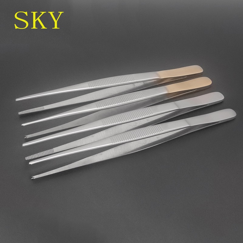 Stainless Steel Forceps Straight Head Elbow Accessories Forceps Tissue Forceps With And Without Hook With And Without Teeth