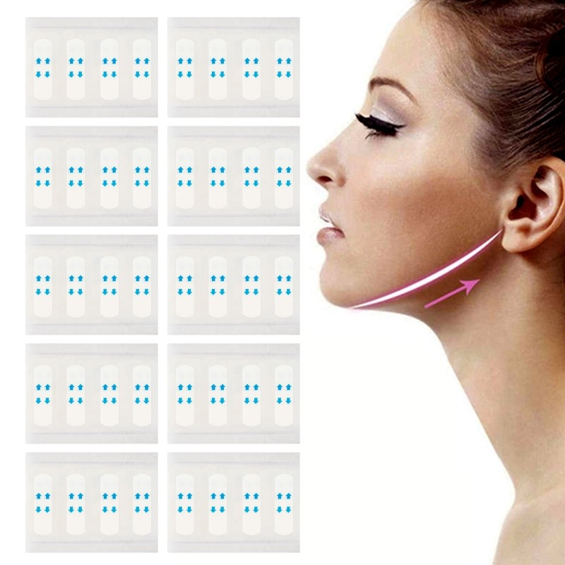 D2TA 40 Sheets Face Lift Sticker Invisible Thin Face Stickers V-Shape Face Lift Tape Makeup Tools For Women