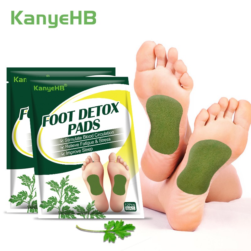 24pcs=2bags Detox Foot Patches Promote Blood Circulation Improve Sleep Wormwood Extract Feet Health Care Sticker Herbal Pad A833