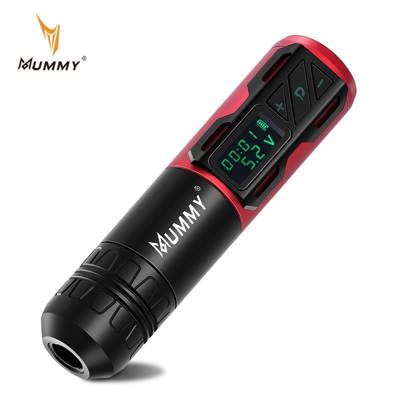 Mummy Wireless Tattoo Machine Pen High Capacity Battery Rotary Motor Tattoo Gun Power Portable 2200mah LED Digital Display