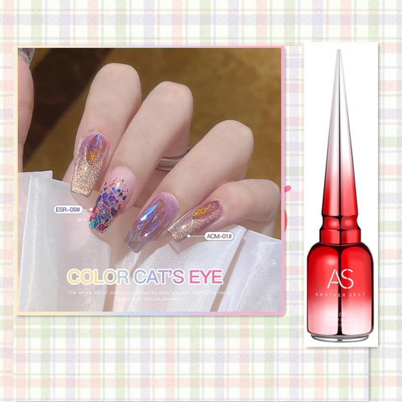 Cat Eye Nail Gel Polish Transparent Custom Glossy UV Semi Permanent Varnish Gel Nail Salon Nail Polish TSLM1