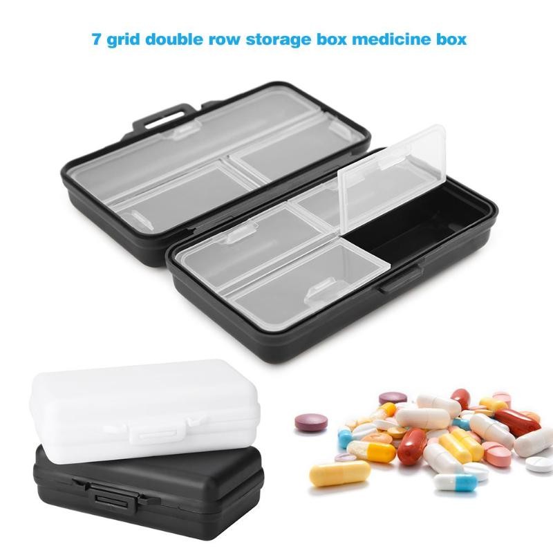 Pill Box with 7 Grids Weekly Storage Box for Medicines Jewelry Pill Dispenser Tablet Organizer