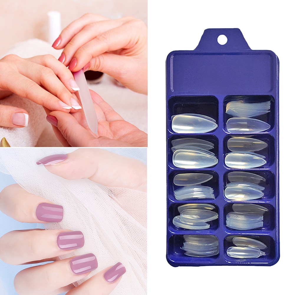 100pcs Full Cover Nail Art Manicure False Nail Tips Long Ballet Fake Nails Acrylic Fake Nail Women DIY Manicure