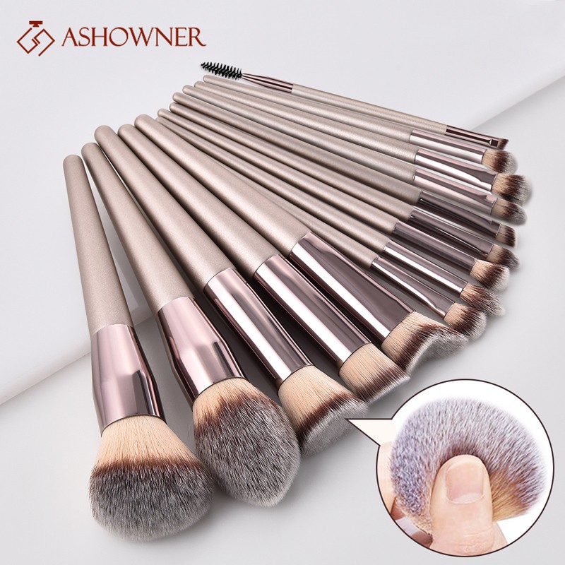 Hot Champagne Makeup Brushes Set for Cosmetics Foundation Powder Blush Eyeshadow Kabuki Blending Face Beauty Makeup Tool