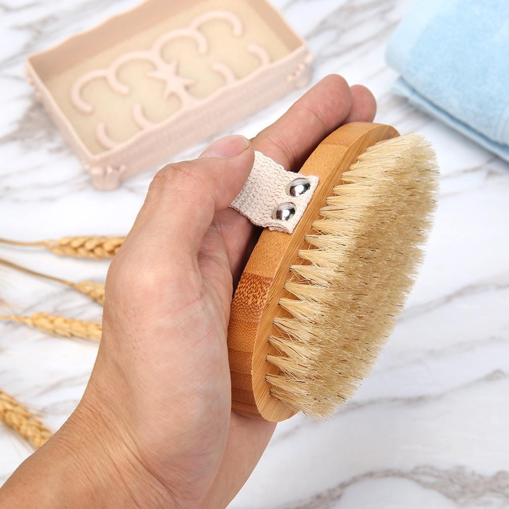 Hot Body Brush Dry Skin Soft Natural Bristle Shower Brushes Bath Wooden Bristle Brush Spa Body Brushes Without Handle