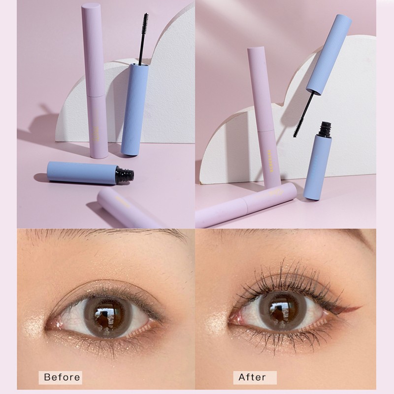 Mascara Ultra Fine Curl Thick Lengthening Eye Lashes Mascara Waterproof Non-Smudge Brown Natural Curling Fine Brush Mascara Makeup