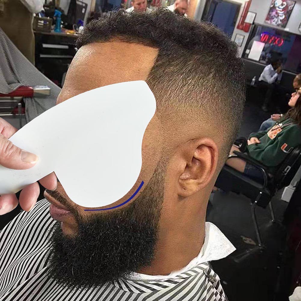 Hair Line Enhancement Plate for Thick Beard Hair Plate Spray Plate for Salon Beard Curviline Hairline Straight Grain Design