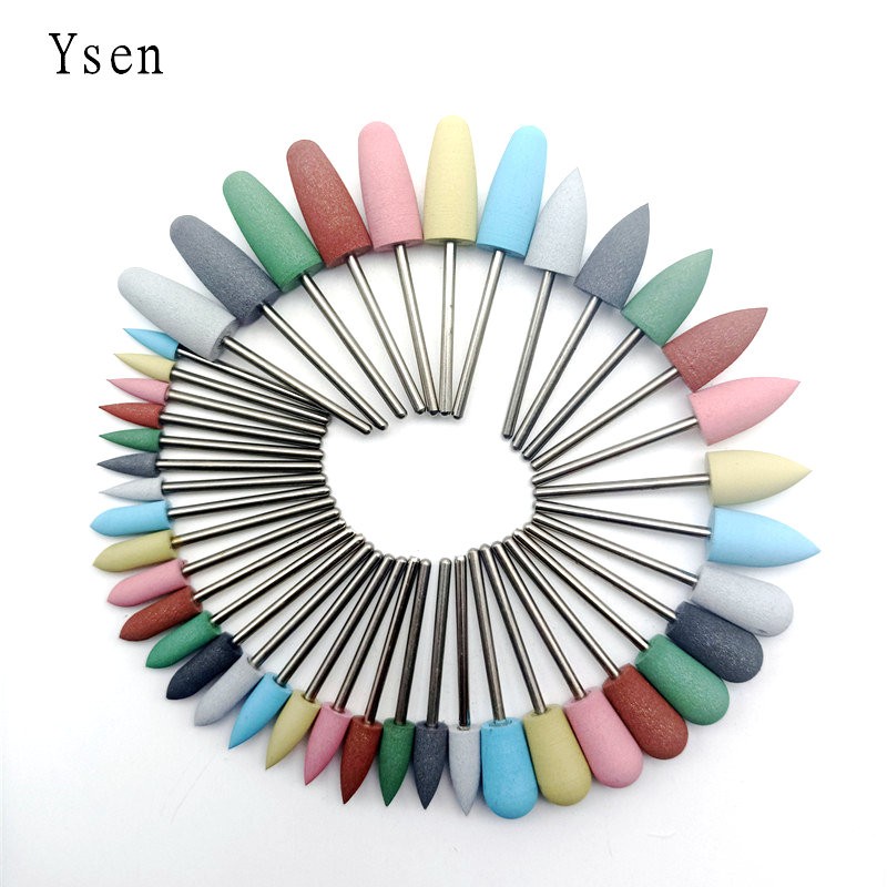 1pc cuspdal head 7 colors rubber and silicon carbide nail file manicure electric nail drill machine accessories tools nail bits