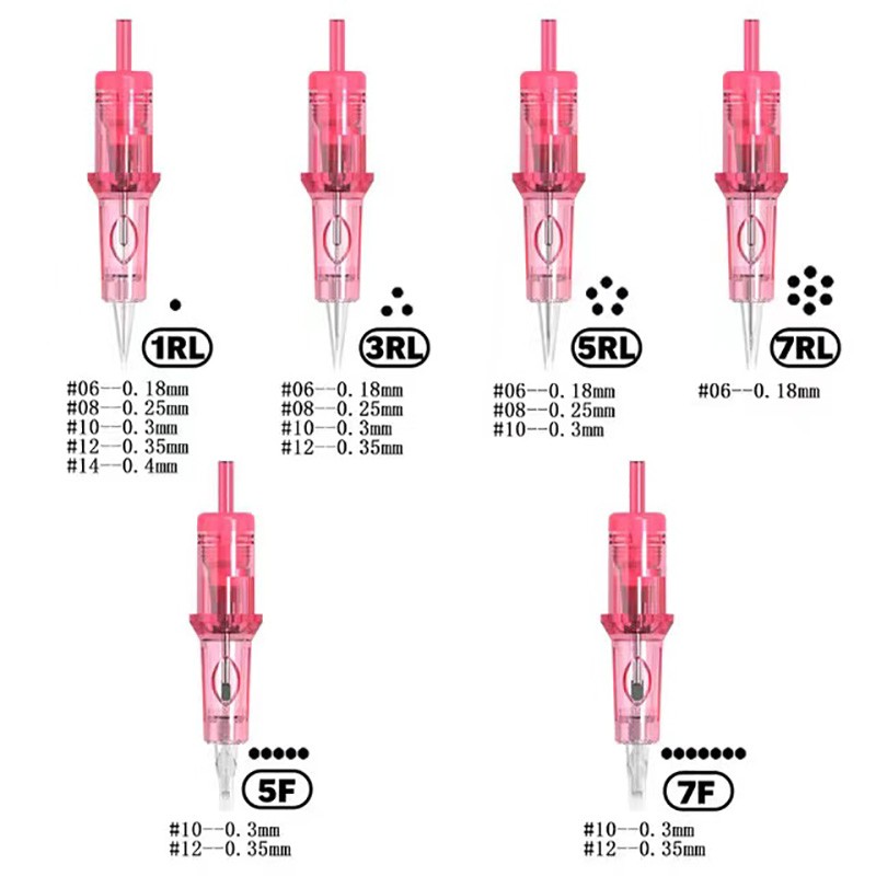 2022 New Permanment Make Up Tattoo Cartridge Needle 0.2mm/0.25/0.3/0.35mm 0601RL 0801RL 1001RL 1201RL 20pcs/lot Free Shipping