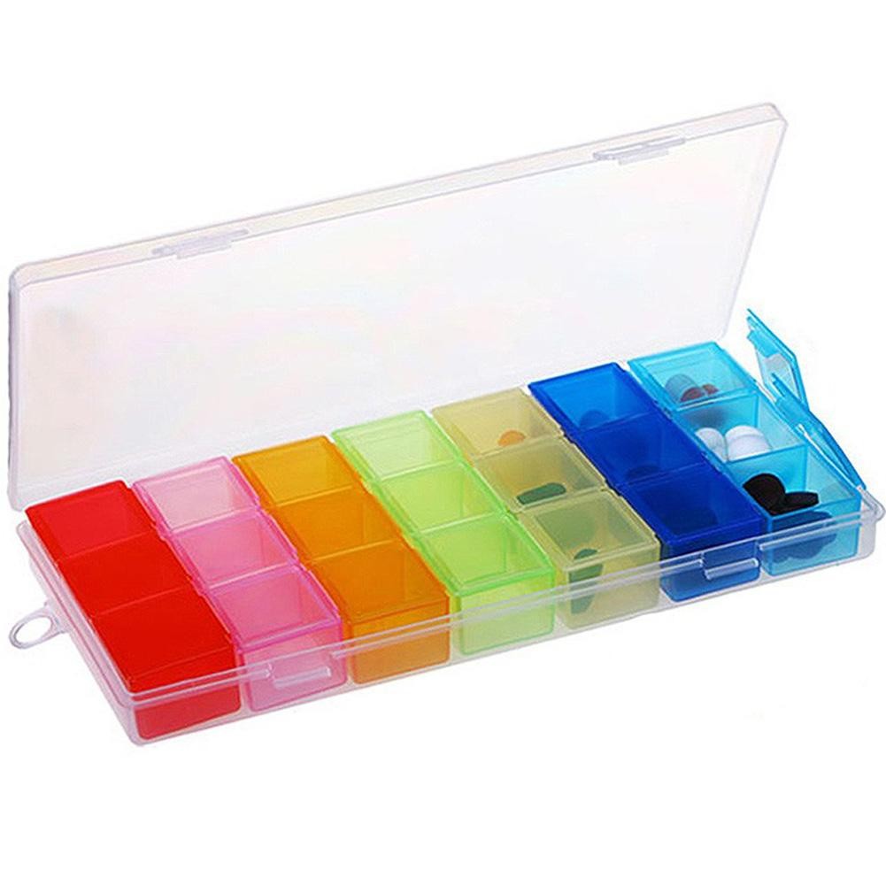 7 Days Weekly Candy Pill Case Medicine Tablet Dispenser Organizer Pill Box Splitter Pill Storage Box Organizer Container