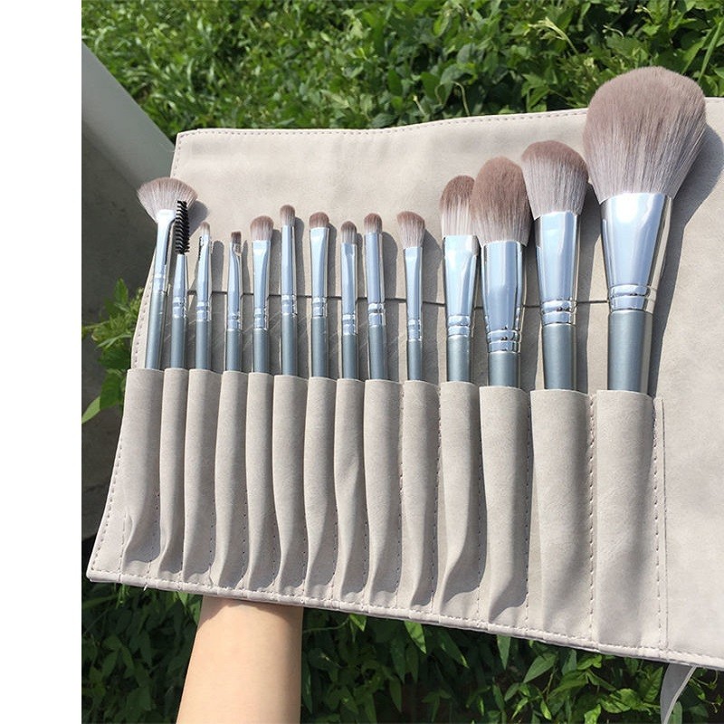 Luxury 14 Pieces Makeup Brushes Set Professional Cruelty Free Makeup Brushes Wooden Handle