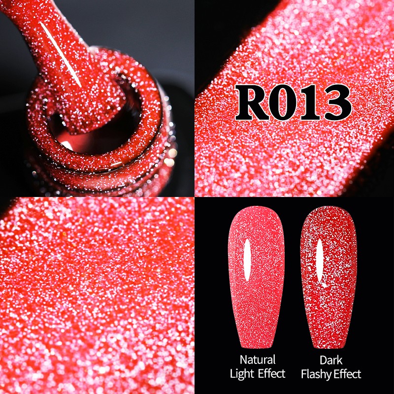 UR SUGAR Neon Reflective Glitter Gel Nail Polish Fluorescence Orange Blue Green Semi Permanent Soak Off UV LED Nail Gel Art