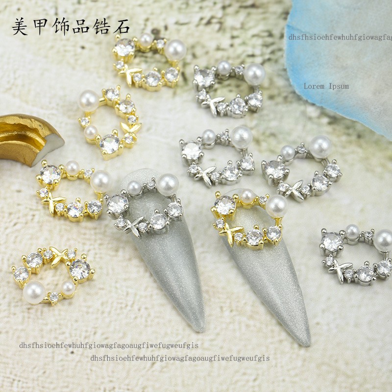 20PCS Popular Nail Art Pearl Butterfly Zircon Super Flash High Color Preservation Micro Inlaid Three-dimensional Nail Drill