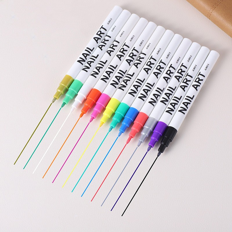 12pcs Waterproof Nail Art Graffiti Pen Abstract Lines Flower Sketch Drawing Art Tools DIY Nail Art Professional Accessories