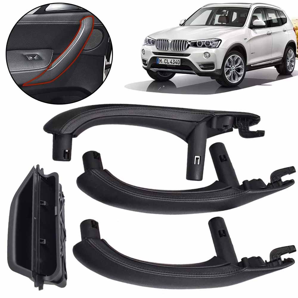 Car Interior Passenger Door Left Right Pull Handle Leather Cover Replacement For BMW X3 X4 F25 F26 2010-2016