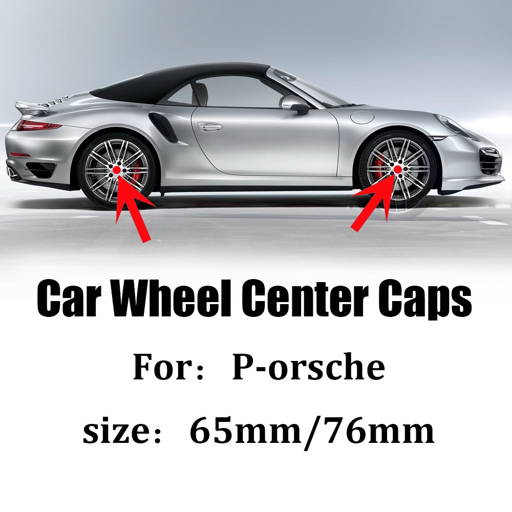 20pcs 65mm 76mm Black Silver Gray Car Wheel Center Hub Caps Emblem Emblem Covers For Porsche Cayenne 718 911 Macan