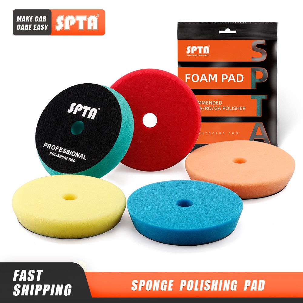 (Wholesale 2pcs and 5pcs) SPTA 3"/5"/6" Car Sponge Buffing Pad Polishing Flat Plate Polisher Removes Scratch for Polishing/Waxing