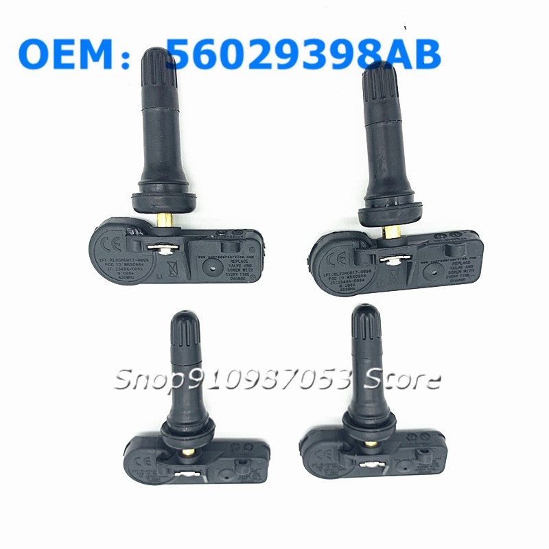 4pcs 433MHZ 56029398AB 56029398AA TPMS Tire Pressure Sensor For Chrysler For Jeep For Fiat For Dodge