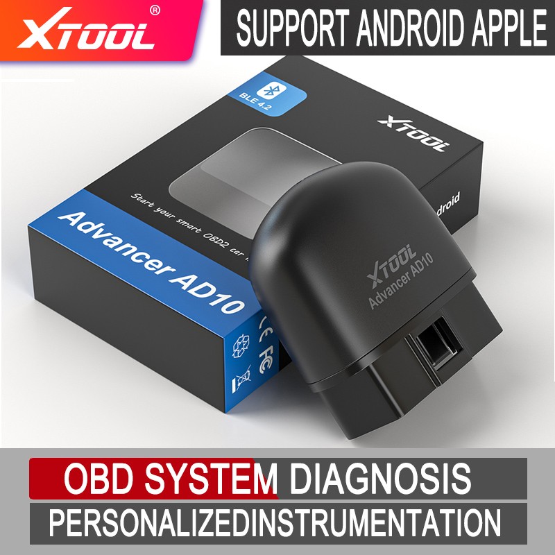 XTOOL Arrived AD10 OBD2 Diagnostic Scanner Code Reader for IOS and Android Support HUD Head Up Display and Driving Record Better ELM327