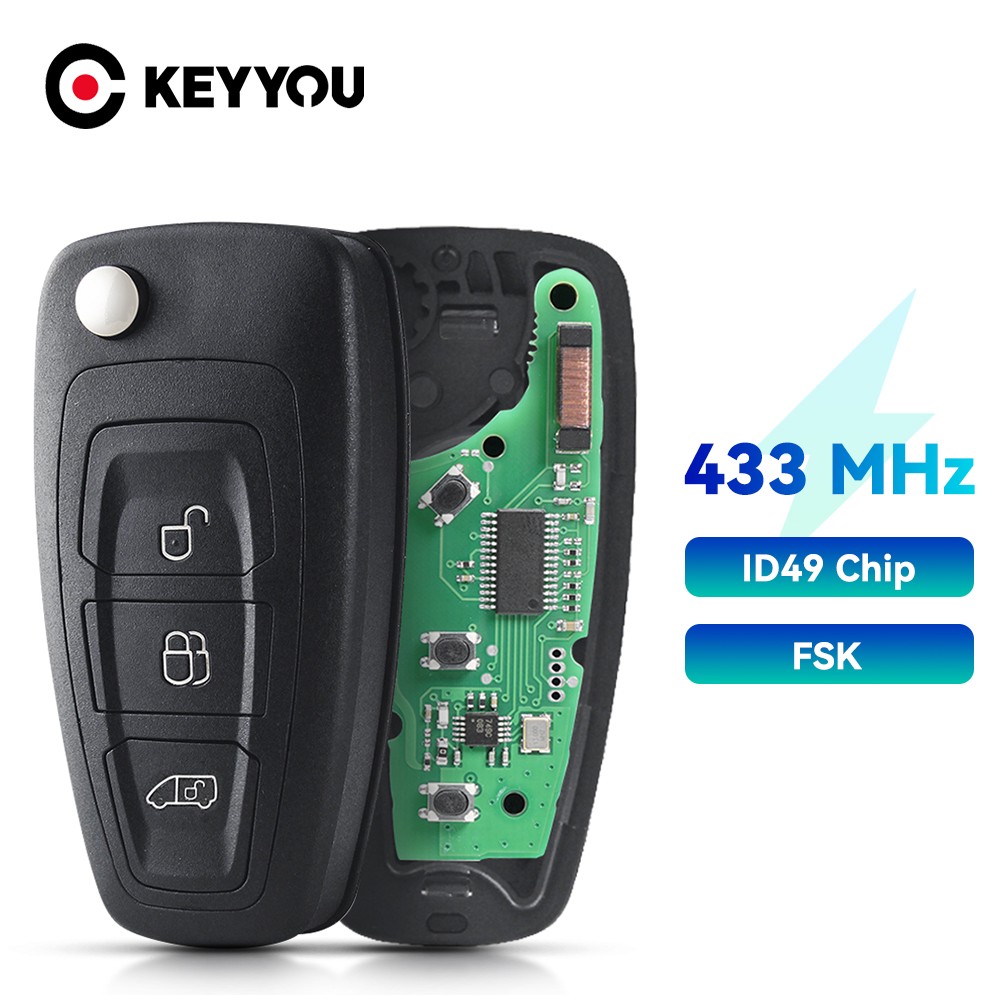 KEYYOU GK2T-15K601-AA Remote Car Key for Ford Transit 2016 2017 2018 2019 2020 433/434MHz FSK PCF7945P ID49 Chip