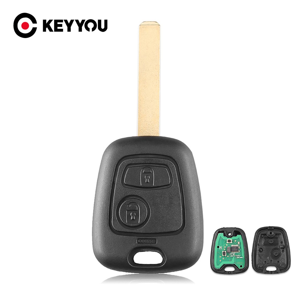 KEYYOU 2 Button Car Key 433MHz Remote Keyless For Peugeot 307 Citroen C1 C3 Car Key VA2 Blade With PCF7961 Chip