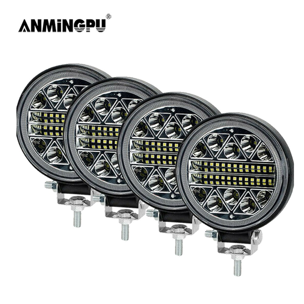 ANMINGPU 4 Inch Super Bright Led Work Light Bar 12V 24V Spot Flood Combo Led Headlights Fog Lights For Offroad Truck Car Atv 4x4