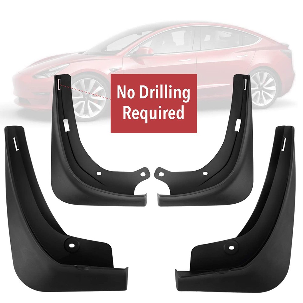 Mudguards For Tesla Model 3 2021 2022 Accessories Rear Wheel Fenders Mudguards Carbon Fiber ABS No Drilling Needed