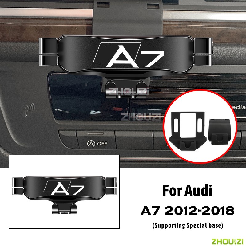 Car Mobile Phone Holder Outlet Air Vent Clip Holder GPS Gravity Navigation Bracket For Audi A7 4GH 4GJ 2012-2018 Car Accessories