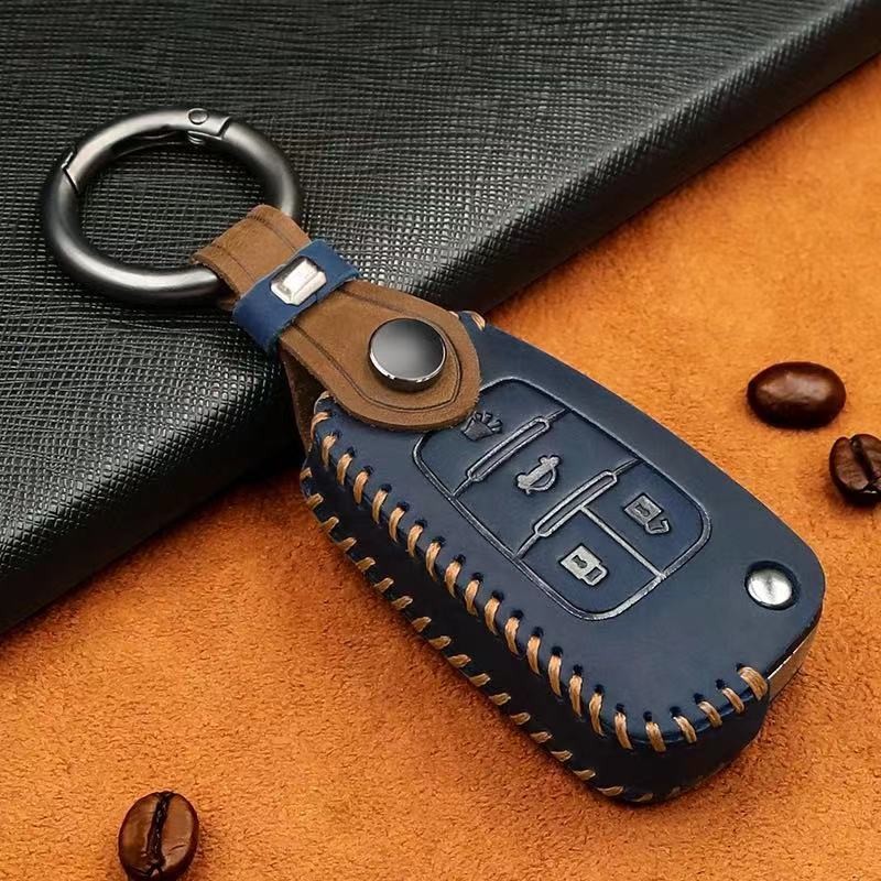 Leather Car Key Cover For Chevrolet Equinox Blazer Cruze Prisma Onyx Remote Auto Accessories Leather Protective Case