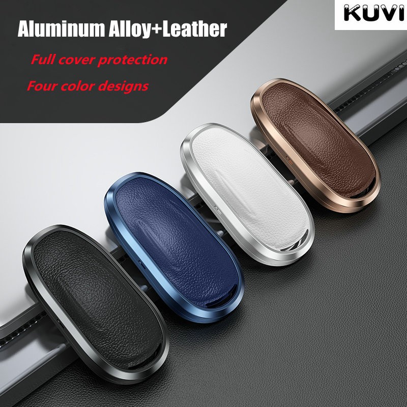 Alloy Leather Car Remote Key Case Fob For Tesla Model 3 Model S Model Y Smart Key Bag Holder Protected Shell Accessories