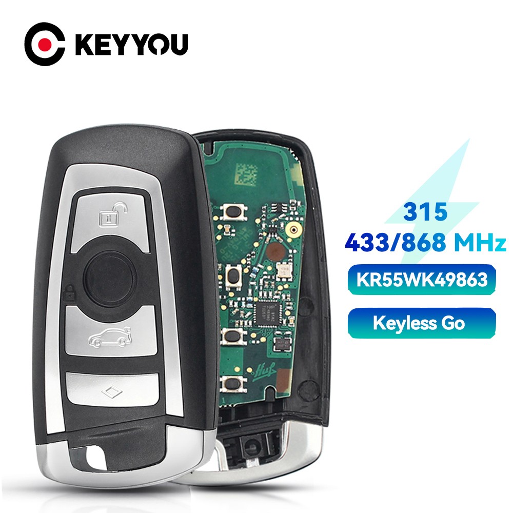 KEYYOU Smart Key Car Remote Key KeylessGo 4 Buttons 315/433/868Mhz Fob KR55WK49863 For BMW 3 5 7 Series 2009-2016 CAS4 F System