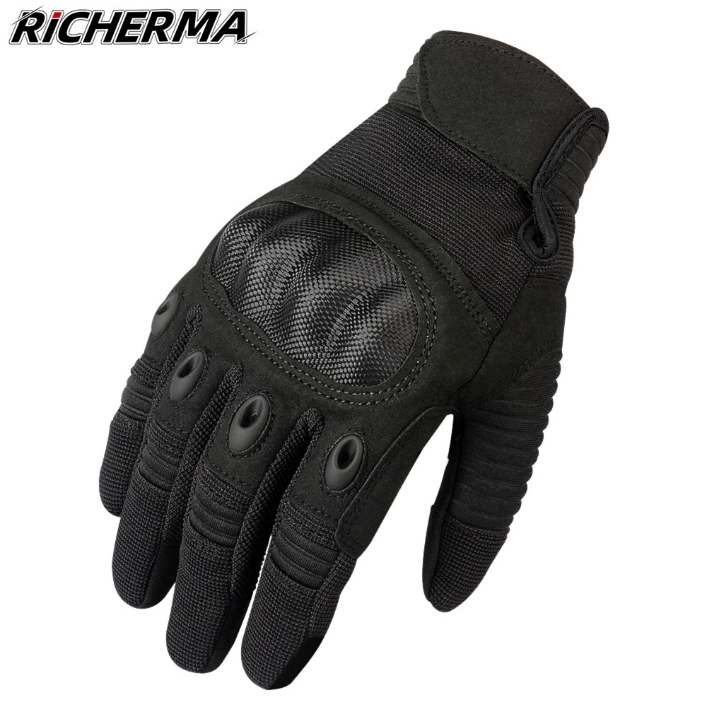 Full Finger Gloves Black Hard Finger Gloves Touch Screen Protective Gloves Military Tactical Gloves Men For Snow Road Dirt Bike Bicycle