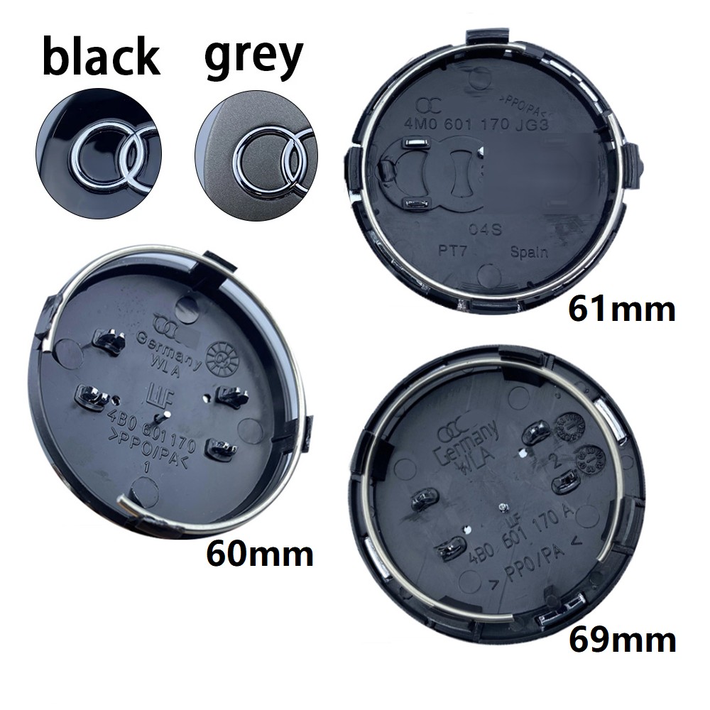 20pcs 60mm 61mm 69mm Car Styling Wheel Center Cap Hub Covers Badge 4B0601170 For Audi A3 A4 A5 A6 A7 A8 S4 S6 Car Accessories