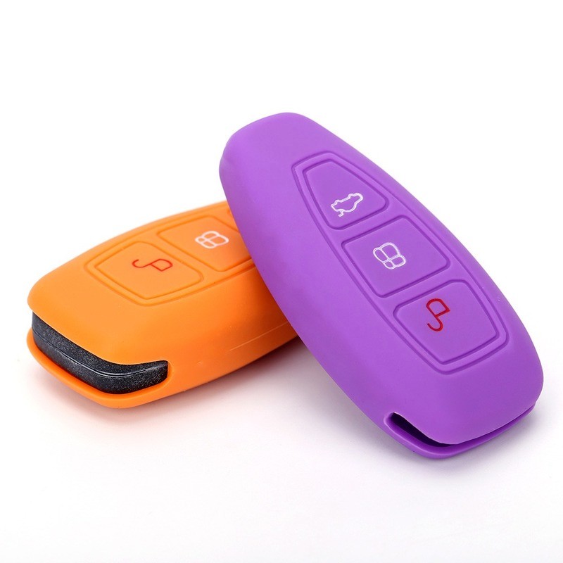 Silicone Car Key Case Cover Ford Mondeo Focus Vista Kuga C-Max S-Max MK3 Auto Replacement 3 Buttons Key Protector