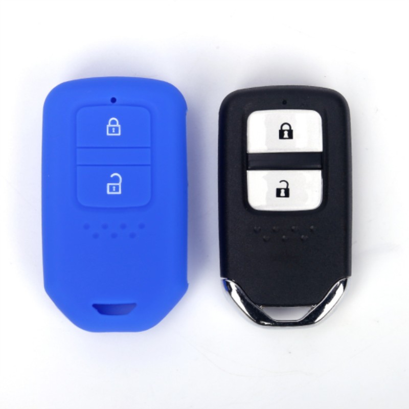 2 Button Silicone Rubber Car Key Cover Case Holder For Honda Vesel City Civic Jazz CRV Crider HRV Fit Frees Up Smart Key