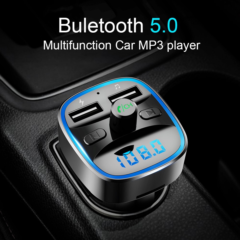 CDEN FM Transmitter Bluetooth 5.0 Free Car Camera Kit MP3 Music Player U Disk TF Card USB Receiver Car Charger Fast Charging