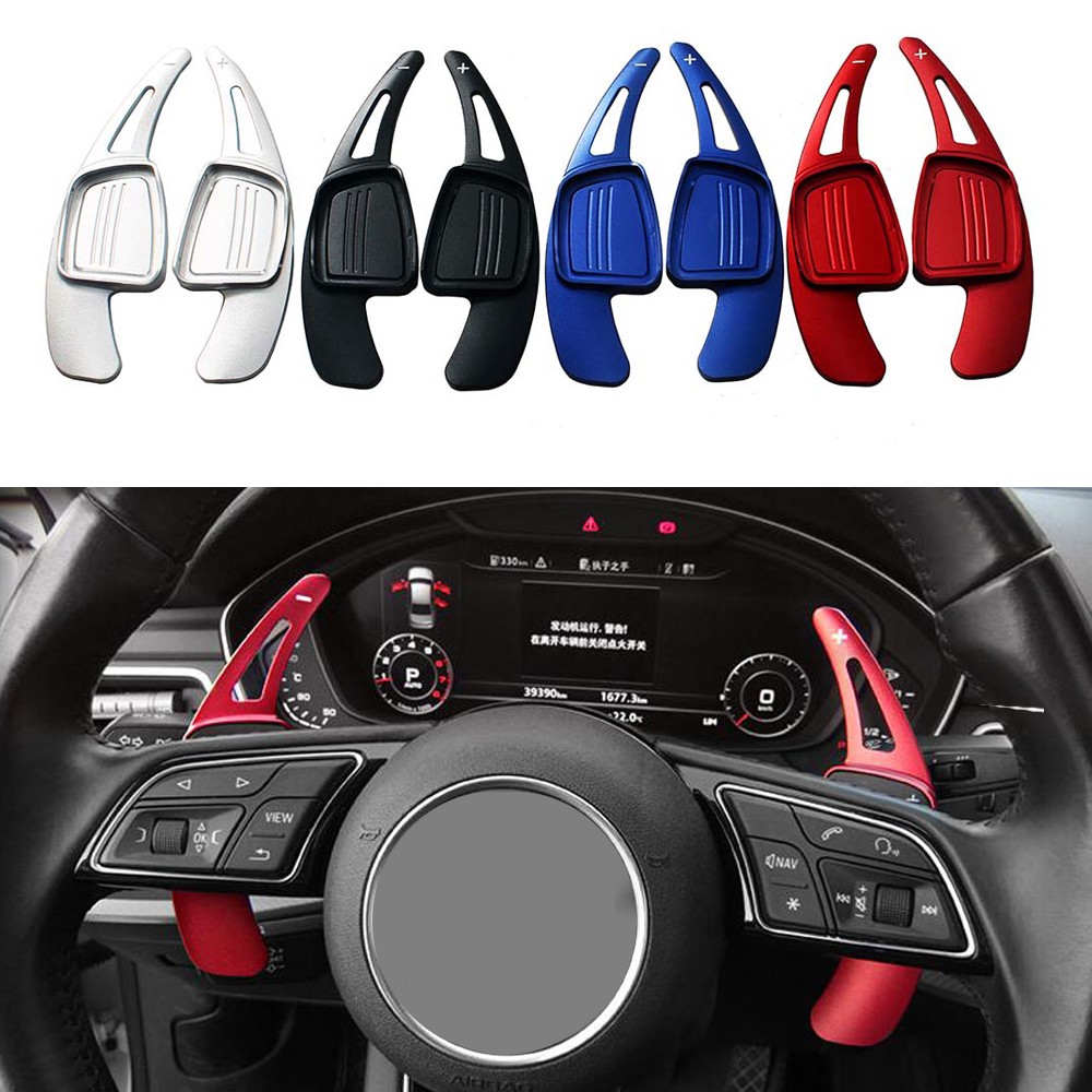 2pcs/lot Car Sport Steering Wheel Shift Paddle Shifter Fit For Audi A3/S3 Styling A5 S5 2017 A4 B9 Q7 2016-2017 TT TTS Red