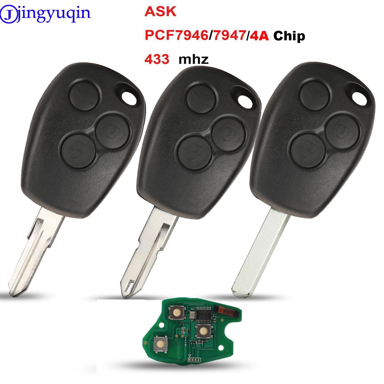 jingyuqin Chip for Remote Control Key PCF7946/pcf7947/4A 434MHz For Renault Trafic Vivaro Primastar Movano Keyless Replacement