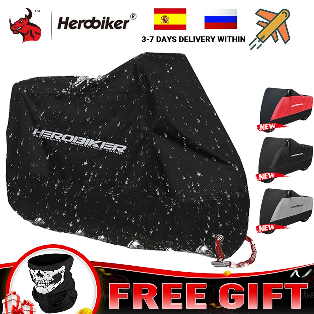 HEROBIKER Motorcycle Cover Bicycle All Season Waterproof Dustproof UV Protective Outdoor Indoor Moto Scooter Motorcycle Rain Cover