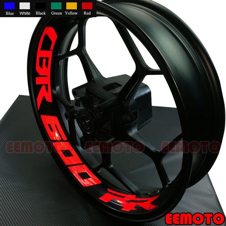 4 x Custom Inner Tires Decals Wheels Stickers Reflective Stripes Waterproof Motorcycle CBR 600 1000 RR 250R 300R 500R 650R