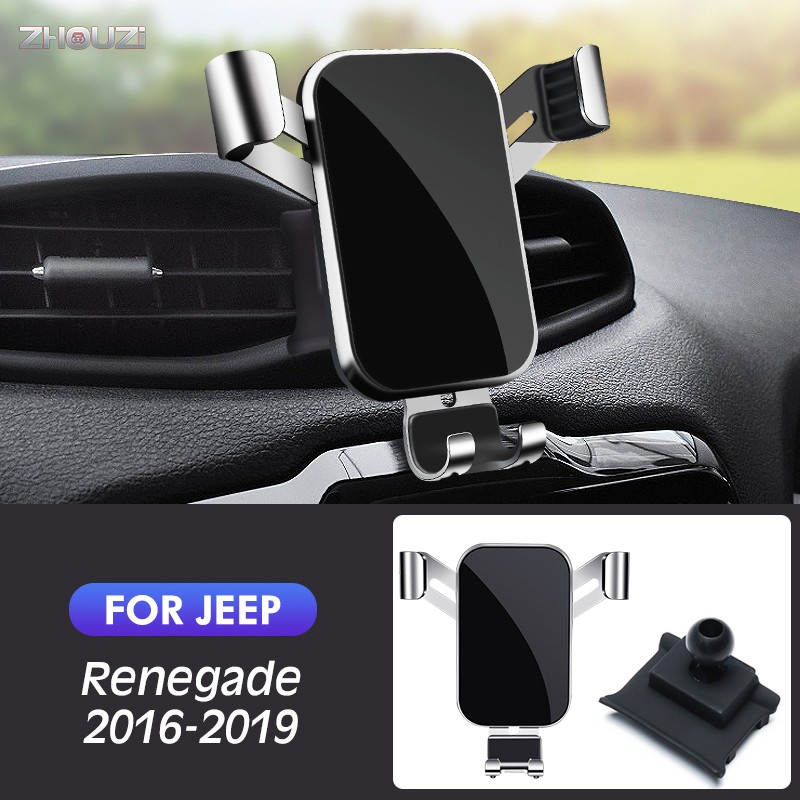 Car Jeep Renegade Cell Phone Holder Air Vent Clip GPS Navigation Gravity Car Accessories 2016 2017, 2018, 2019