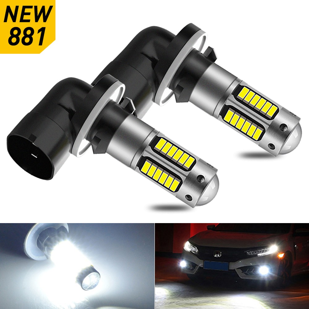 Car LED Fog Lights, Driving Lamp, Fog Light, White, 881K, H27W, 12V, 2pcs, H27W, 880, 6000