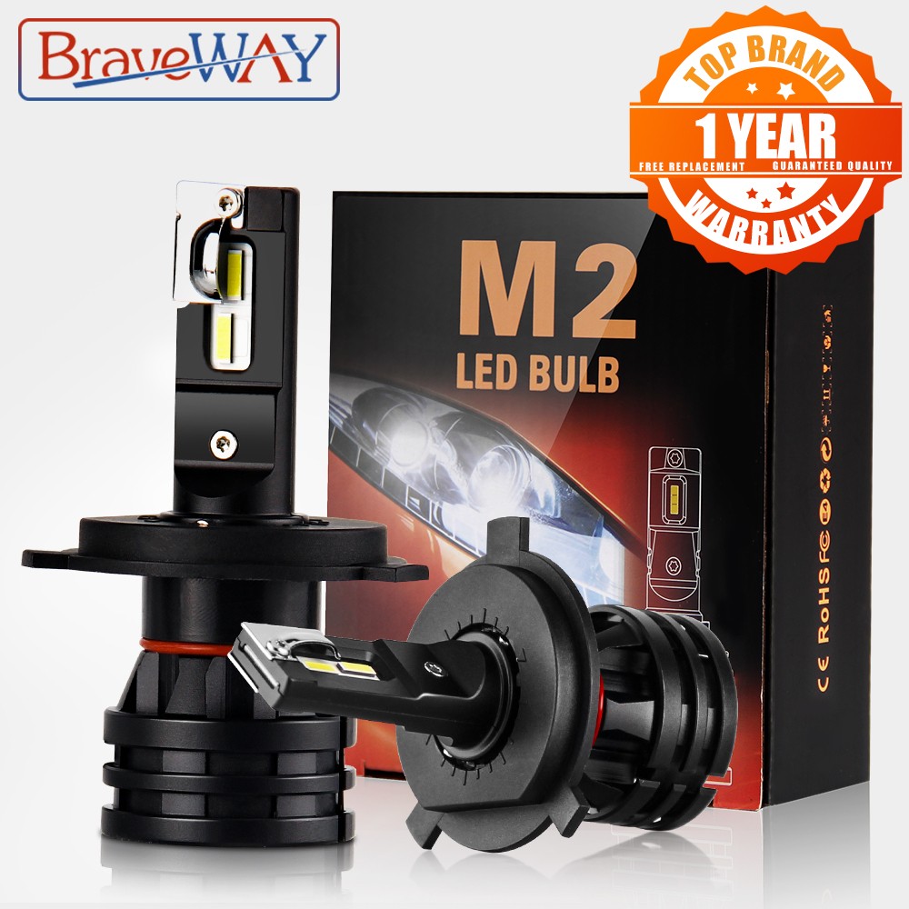 BraveWay H4 LED Car Light Bulbs H4 H7 H8 H3 H11 H1 9005 9006 HB3 HB4 LED Headlight For Car Headlight Turbo Bulbs For Auto 12V CANBUS