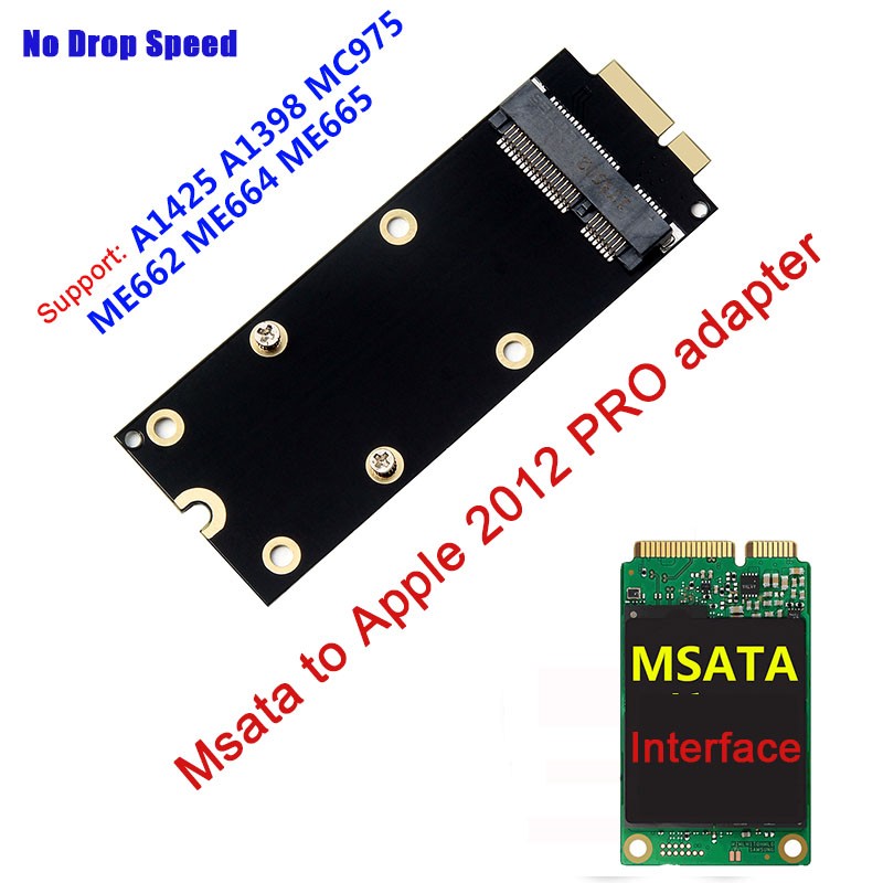 Msata SSD to 2012 MacBook Pro A1425 A1398 SSD Adapter for Apple