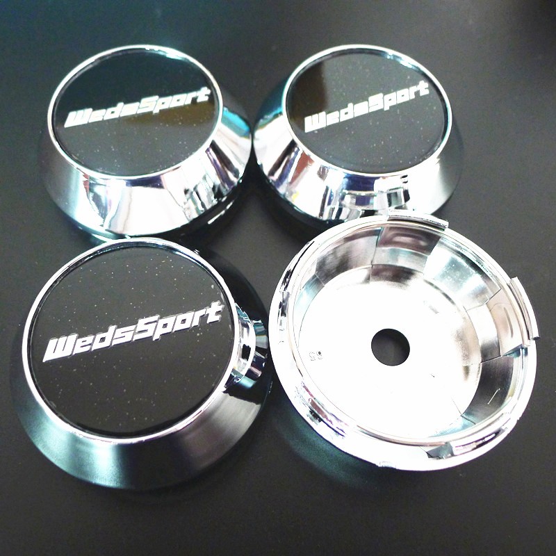 4pcs 65mm WedsSport Wheel Center Caps Hub Weds Sport Logo Emblem Badge Rims Cover Car Styling Accessories