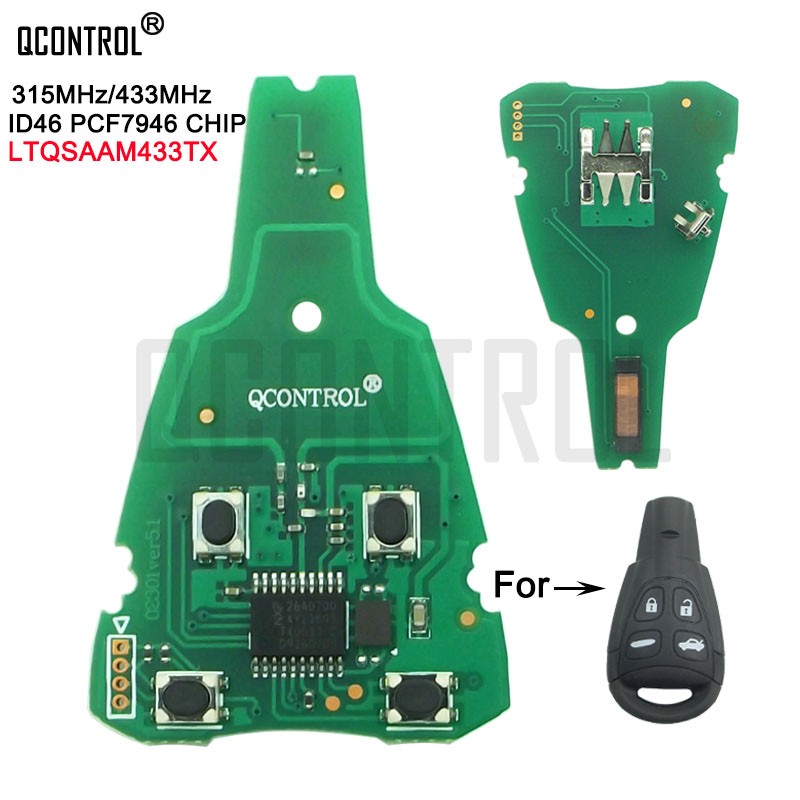 QCONTROL Car Remote Control Switch Circuit Board For Saab 93 9-3 2003 2004 2005 2006 2007 2008 2009 2010 2011 ID46 PCF7946 Chip