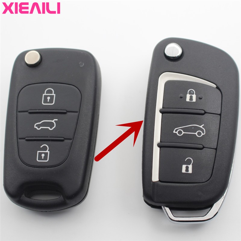 XIEAILI OEM Modified Flip Folding Remote Key Fob Shell Cover For Hyundai I30/IX35/Verna For Kia K5/Rio/Picanto/Ceed/sporage S153